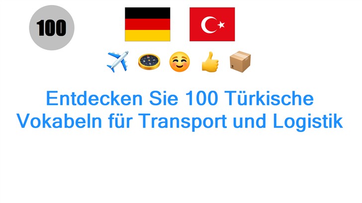 Entdecken Sie 100 Türkische Vokabeln für Transport und Logistik